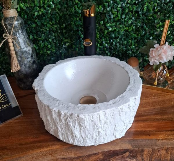 Cuba para Banheiro Pequeno Concreto Design Elegante Rústico 33x13 cm - Grife 110