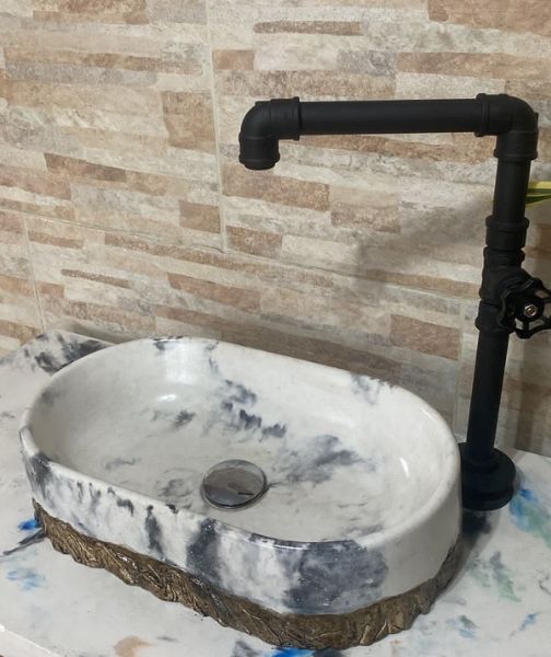 Cuba para Lavabo Pequeno de Concreto Alta Qualidade 41x25x10 cm - Grife 149