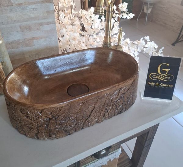 Cuba para Lavabo em Concreto Design Contemporâneo 40x25x12 cm - Grife 102