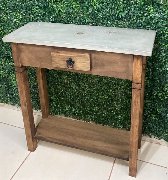 Aparador com tampo de Concreto 80x30x80 cm cinza