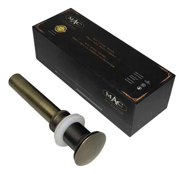 Valvula Click Pia / Cuba Vintage Bronze Antigo Sem Ladrão
