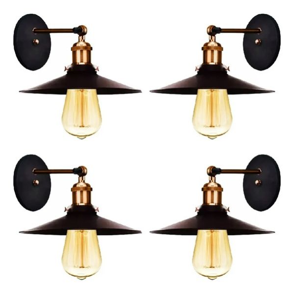 Kit 4 Arandelas Industrial Vintage Retro Nordic Loft