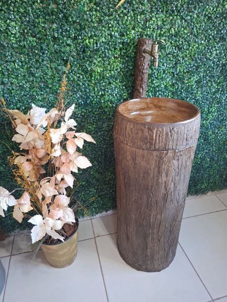 Cuba de piso estilo madeira artesanal para banheiro e Lavatório 