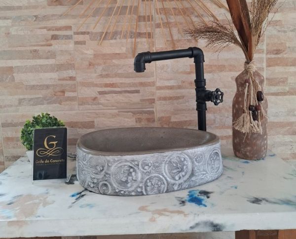 Cuba Concreto Premium Banheiro Design Moderno 41x25x12 cm- GRIFE 120